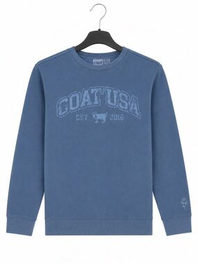 GOAT USA Linden Crewneck Sweatshirt – Unisex XS – Blue – NWT – Vintage Wash